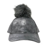 Metallic Fur Pom C.C Ball Cap