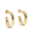 Mia Sculptural Oval Hoop Earrings Gold