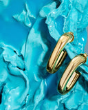 Mia Sculptural Oval Hoop Earrings Gold