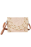 Mix Color Detail Straw Summer Clutch Crossbody Bag