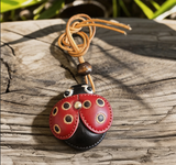 Handmade Ladybug Leather Bag Charm