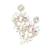 Multi Stone Statement Dangle Evening Earrings