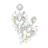 Multi Stone Statement Dangle Evening Earrings
