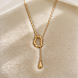 Trendy Irregular Snake Chain with Teardrop Pendant