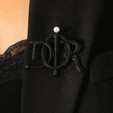 Vintage D Letter Twist Brooch