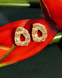 Nathalia Sculpted Hammered Drop Earrings Gold