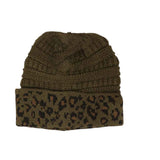 Matching Cuff Leopard Print C.C Beanie Tail