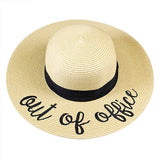 Women's "Out of Office" Embroidery Straw Hat Floppy Sun
