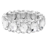Oval Pear Crystal Stretch Evening Bracelet