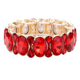 Oval Pear Crystal Stretch Evening Bracelet