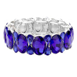 Oval Pear Crystal Stretch Evening Bracelet