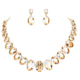 Oval Stone Link Evening Necklace