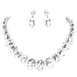 Oval Stone Link Evening Necklace
