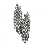 Oversized Crystal Rhinestone Marquise Evening Earrings