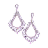 Oversized Cut Out Cluster Vine Accented Teardrop Earrings