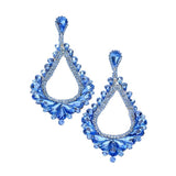 Oversized Cut Out Cluster Vine Accented Teardrop Earrings
