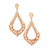 Oversized Cut Out Cluster Vine Accented Teardrop Earrings