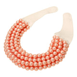 Women's Pearl Beaded Multi Layered Faux Leather Magnetic Necklace