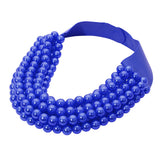 Women's Pearl Beaded Multi Layered Faux Leather Magnetic Necklace