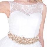 Pearl Rhinestone Bridal Wedding Sash Ribbon Belt Hair Tie