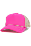 Two Tone Foam Rope String Trim Trucker Hat