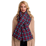 Plaid Check Puffy Scarf Check Quilted Pull Thru Scarf