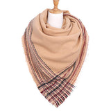 Plaid Liner Square Blanket Scarf Shawl