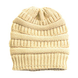 Plush Cable Knit Hat Beanie Fleece Lined Beanie
