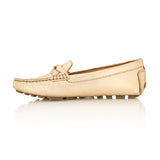 PIPER Leather Driving Loafer Gold Metallic