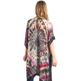 Tie Dye Boho Printed Cover Up Kimono Poncho