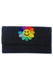 Rainbow Smile Flower Glass Beads Clutch