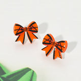 Resin Basketball Bow Stud Earrings