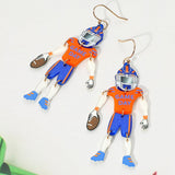Resin GAME DAY Football Player Dangle Earrings