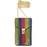 Women's Rhinestone Embellished Chain Crossbody Bag