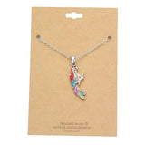 Rhinestone Embellished Parrot Pendant Charm Necklace