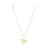 Rhinestone Moon Pinky Promise Virgin Mary Pendant Necklace