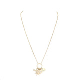 Rhinestone Moon Pinky Promise Virgin Mary Pendant Necklace