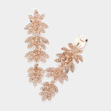 Rhinestone Paved Vine Dropdown Evening Earrings