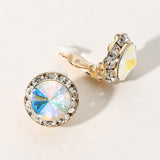 Rivoli Cut Genuine Crystal Clip on Earrings