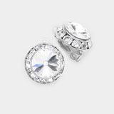 Rivoli Cut Genuine Crystal Clip on Earrings