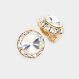 Rivoli Cut Genuine Crystal Clip on Earrings