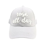 Rose All Day Embroidered High Ponytail C.C Ball Cap