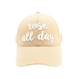 Rose All Day Embroidered High Ponytail C.C Ball Cap