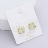 Women's Round Druzy Stud Earrings