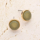 Women's Round Druzy Stud Earrings