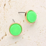 Women's Round Druzy Stud Earrings
