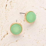 Women's Round Druzy Stud Earrings