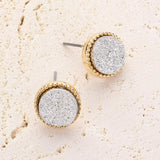 Women's Round Druzy Stud Earrings