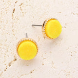 Women's Round Druzy Stud Earrings