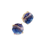 Women's Round Druzy Stud Earrings